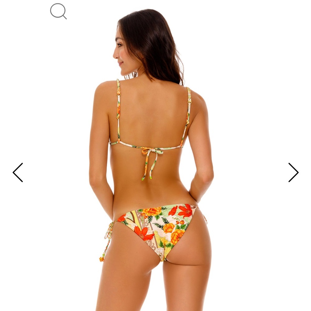 Agua Bendita Yellow Floral Bikini Bottom small